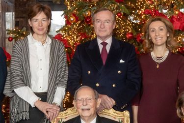 L'ancien grand-duc Jean de Luxembourg avec le prince Jean et les princesse Diane et Sibilla de Nassau, le 5 janvier 2019