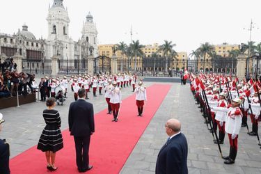 La reine Letizia et le roi Felipe VI d'Espagne à Lima, le 12 novembre 2018