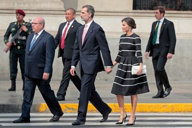La reine Letizia et le roi Felipe VI d'Espagne à Lima, le 12 novembre 2018