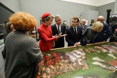 La reine Mathilde et le roi des Belges Philippe avec Emmanuel et Brigitte Macron, à Gant le 19 novembre 2018