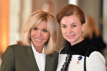 Brigitte Macron avec Galina Dodon, Première dame moldave.