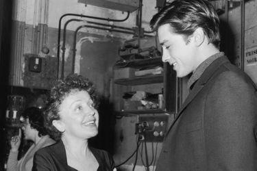 Edith Piaf avec Alain Delon en 1959