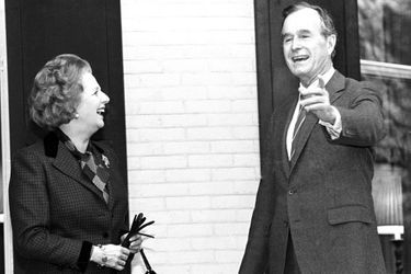 Margaret Thatcher et George H. W. Bush en novembre 1986