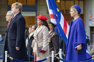 La reine Maxima, en Natan, et le roi Willem-Alexander des Pays-Bas avec le couple présidentiel du Cap Vert à Amsterdam, le 10 décembre 2018