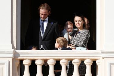 Andrea, Sacha et Francesco Casiraghi avec la princesse Alexandra de Hanovre à Monaco, le 19 novembre 2018