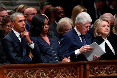 Barack et Michelle Obama, Bill et Hillary Clinton et Jimmy Carter à Washington, le 5 décembre 2018.