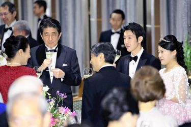 Banquet de mariage de la princesse Ayako du Japon et de Kei Moriya à Tokyo, le 30 octobre 2018
