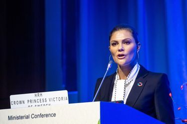 La princesse Victoria de Suède ouvre une conférence ministérielle à Vienne, le 28 novembre 2018