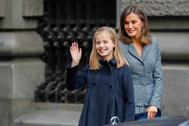La princesse Leonor et la reine Letizia d'Espagne à Madrid, le 31 octobre 2018