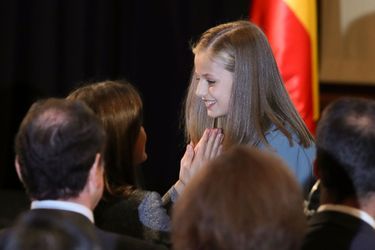 La princesse Leonor et la reine Letizia d'Espagne à Madrid, le 31 octobre 2018