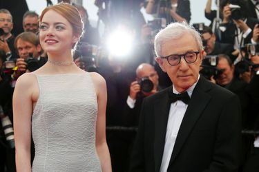 Emma Stone, avec Woody Allen, le 15 mai 2015