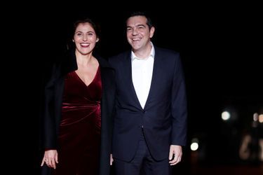 Le Premier ministre grec Alexis Tsipras et sa compagne Peristera Baziana 