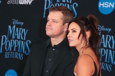 Matt Damon et sa femme Luciana Barroso à l'avant-première mondiale du "Retour de Mary Poppins" à Los Angeles, jeudi 29 novembre