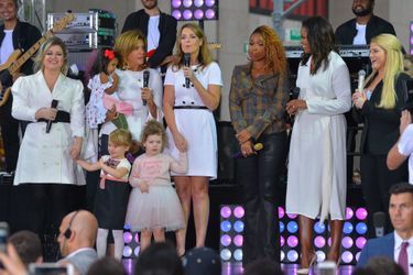 Kelly Clarkson, Hoda Kotb, Savannah Guthrie, Jennifer Hudson, Michelle Obama et Meghan Trainor à New York, le 11 octobre 2018.