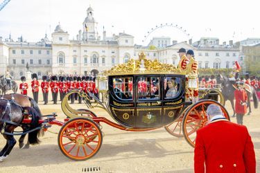 La reine Maxima des Pays-Bas avec le prince Charles et Camilla à Londres, le 23 octobre 2018