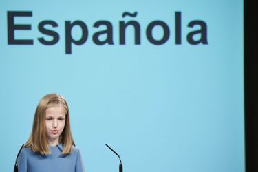 Première intervention publique de la princesse Leonor d'Espagne à Madrid, le 31 octobre 2018