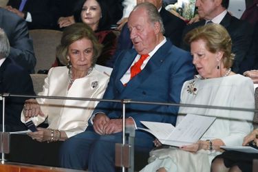 L&#039;ancienne reine Sofia et l&#039;ancien roi Juan Carlos d&#039;Espagne avec l&#039;ancienne reine Anne-Marie de Grèce à Madrid, le 2 novembre 2018