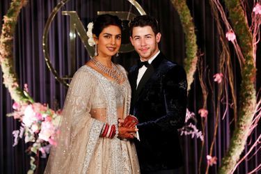 Priyanka Chopra et Nick Jonas à la réception en l&#039;honneur de leur mariage, à New Delhi mardi