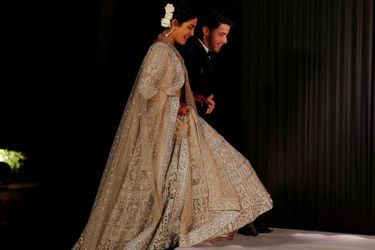 Priyanka Chopra et Nick Jonas arrivent à la réception en l&#039;honneur de leur mariage, à New Delhi mardi