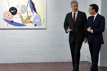Le roi Philippe des Belges et Emmanuel Macron à Molenbeek.