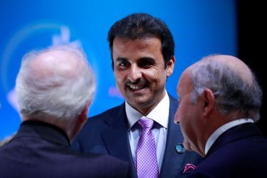 L'émir du Qatar au Forum sur la Paix à Paris, le 11 novembre 2018