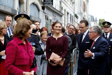 La reine Silvia de Suède, la princesse Victoria et le prince Daniel à Pau, le 8 octobre 2018