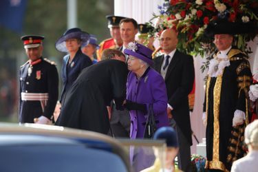 Le roi Willem-Alexander des Pays-Bas avec la reine Elizabeth II à Londres, le 23 octobre 2018