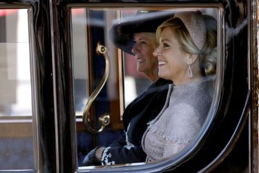 La reine Maxima des Pays-Bas et la duchesse Camilla de Cornouailles à Londres, le 23 octobre 2018