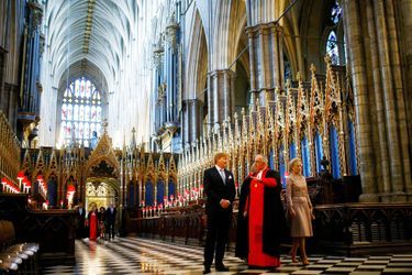 La reine Maxima et le roi Willem-Alexander des Pays-Bas à l&#039;abbaye de Westminster, le 23 octobre 2018