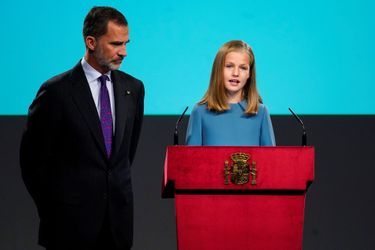La princesse Leonor et le roi Felipe VI d'Espagne à Madrid, le 31 octobre 2018