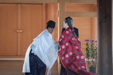 La princesse Ayako du Japon et Kei Komuro lors de leur mariage à Tokyo, le 29 octobre 2018