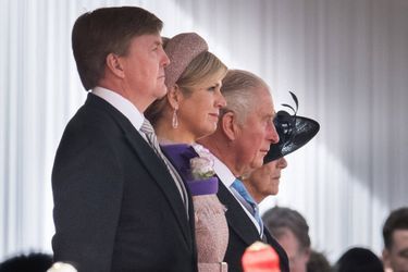 La reine Maxima et le roi Willem-Alexander des Pays-Bas avec le prince Charles et Camilla à Londres, le 23 octobre 2018