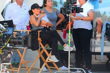 Eva Longoria sur le tournage de &quot;Grand Hotel&quot; le 29 août 2018