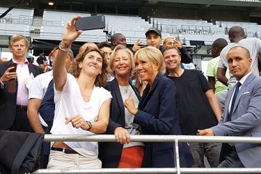 Brigitte Macron mercredi au Stade de France pour un match caritatif. 