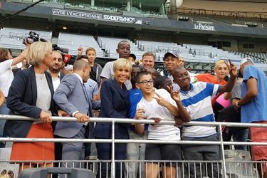 Brigitte Macron mercredi au Stade de France pour un match caritatif. 