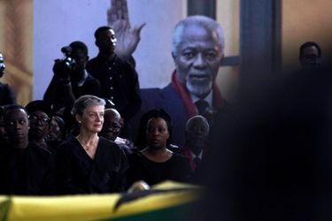 Hommage à Kofi Annan à Accra, le 12 septembre 2018.