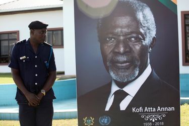 Hommage à Kofi Annan à Accra, le 10 septembre 2018.