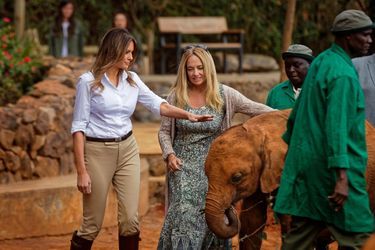 Melania Trump au David Sheldrick Elephant Orphanage à Nairobi, au Kenya, le 5 octobre 2018.