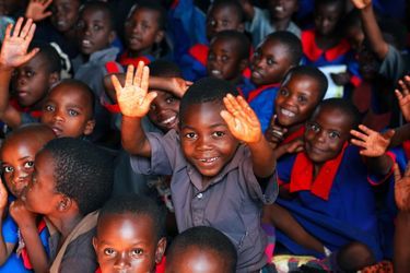 Lors de la visite de Melania Trump dans une école de Lilongwe, au Malawi, le 4 octobre 2018.
