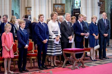 La famille royale de Belgique et des membres de la famille grand-ducale du Luxembourg à Laeken, le 8 septembre 2018