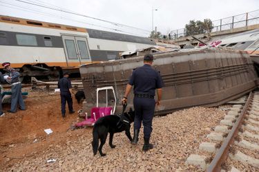 Le déraillement d'un train a fait six morts près de Rabat, au Maroc, le 16 octobre 2018.