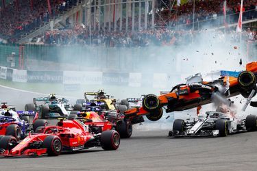 Un spectaculaire accident a eu lieu durant le Grand Prix de Formule 1 de Belgique, le 26 août 2018.