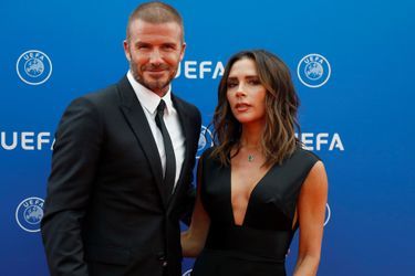David et Victoria Beckham au tirage au sort de la Ligue des champions de l'UEFA 2018/2019, à Monaco jeudi