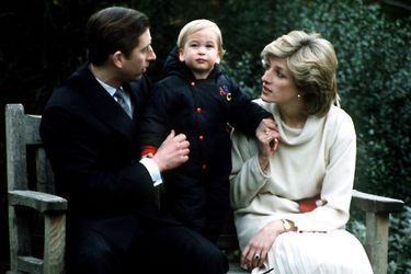 La princesse Diana, photographiée par Jayne Fincher, lors de la première séance photo pour la presse du prince William, le 14 décembre 1983.