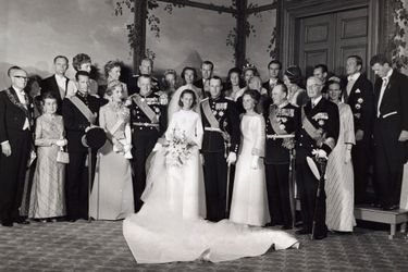 Le mariage d’Harald et Sonja au palais royal d'Oslo, le 28 août 1968.