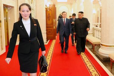 Kim Jong-un et Moon Jae-in à Pyongyang, le 19 septembre 2018.