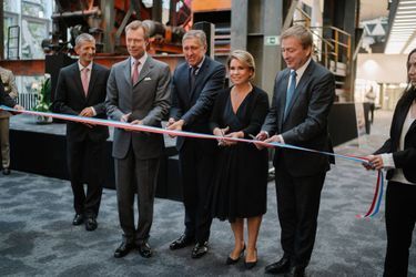 La grande-duchesse Maria Teresa et le grand-duc Henri de Luxembourg inaugure la "Maison du Livre" à Luxembourg, le 24 septembre 2018