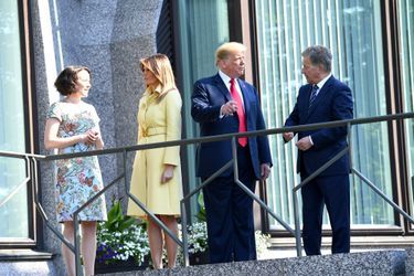Donald et Melania Trump avec le président finlandais Sauli Niinisto et sa femme Jenni Haukio, à Helsinki, le 16 juillet 2018.