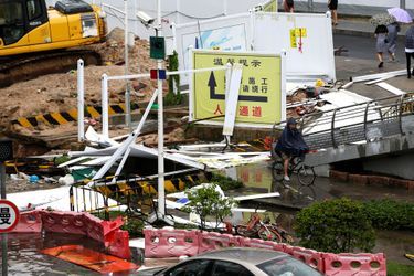 Les dégâts du typhon Mangkhut à Shenzhen
