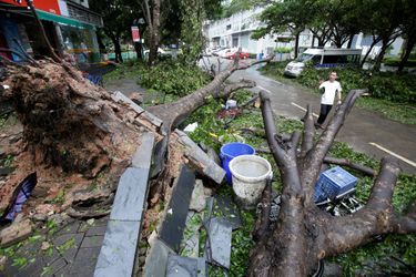 Les dégâts du typhon Mangkhut à Shenzhen